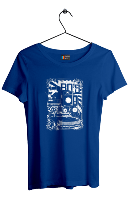 Women`s t-shirt with prints 80 E, Machine And Music. 80, 80s, machine, music. 2070702