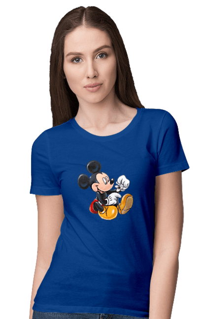 Футболка женская с принтом Микки Маус. Mickey mouse, дисней, микки, микки маус, мультфильм. 2070702