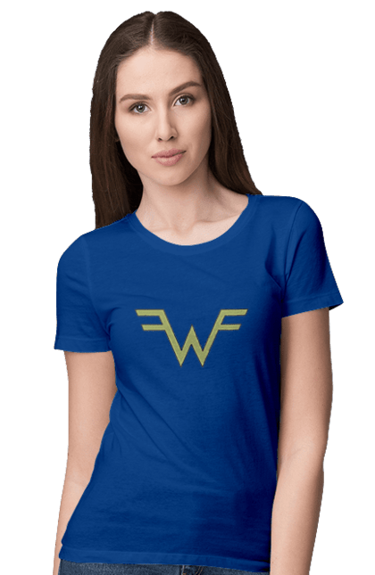 Women's t-shirt with prints Weezer. Alternative rock, group, indie rock, music, pop rock, power pop, rock, weezer. 2070702