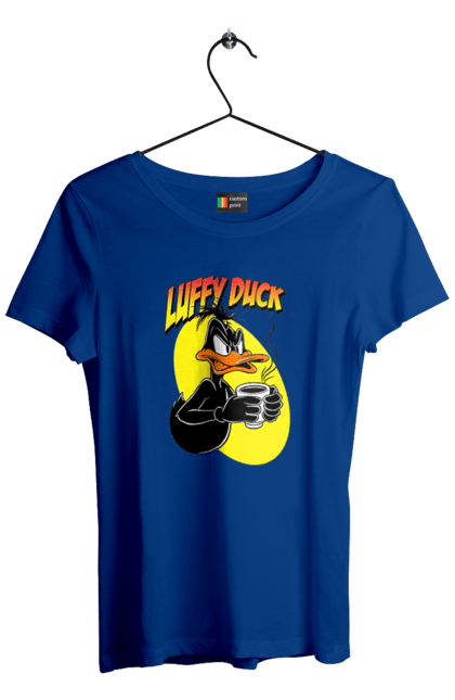 Футболка жіноча з принтом "Даффі Дак". Daffy duck, looney tunes, merrie melodies, warner brothers, даффі дак, качка, мультфільм. 2070702