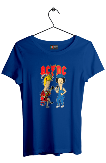 Women's t-shirt with prints AC/DC. Ac dc, acd, blues rock, group, hard rock, music, rock n roll. 2070702