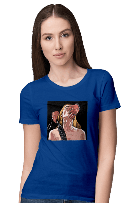 Women`s t-shirt with prints Girl Captive Man With Whips. Passion, suck, whip. 2070702