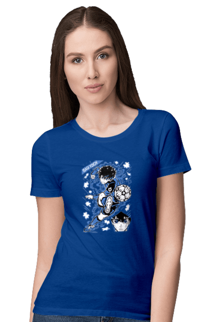 Women's t-shirt with prints Blue Lock Isagi Yoichi. Anime, blue lock, blue prison, manga, sport, sports anime, yoichi isagi. 2070702