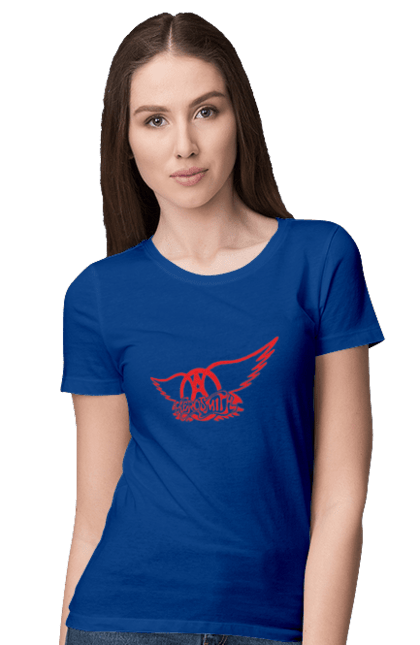 Women's t-shirt with prints Aerosmith. Aerosmith, blues rock, glam rock, group, hard rock, music, rock, rock`n`roll. 2070702