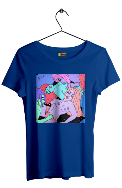 Women`s t-shirt with prints Alien Girls. Aliens, girls, multicolored, space. 2070702
