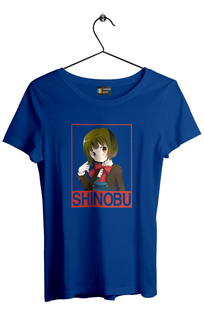 Women's t-shirt with prints Kiniro Mosaic Shinobu Omiya. Anime, gold mosaic, kiniro mosaic, kinmoza, manga, shinobu, shinobu omiya. 2070702