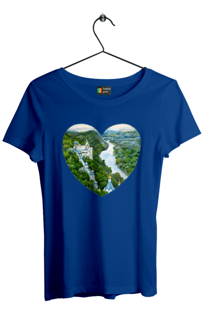 Women`s t-shirt with prints Святогорская лавра. Church, donetsk region, forest, landscape, monastery, river, svyatogorsk, ukraine. 2070702