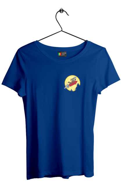 Women`s t-shirt with prints Wile E. Coyote. Anti-hero, cartoon character, fast and bold, funny melodies, kayot, north american cayot, thief, villas, wiley, wili kayot. 2070702