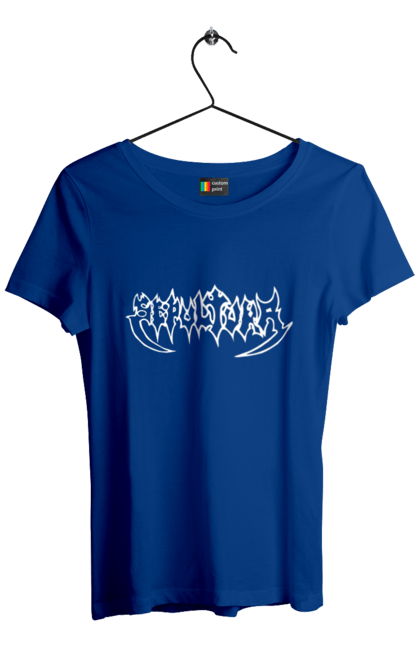 Women's t-shirt with prints Sepultura. Death metal, det metal, groove metal, group, metal, music, rock, sepulture, thrash metal, trash metal. 2070702