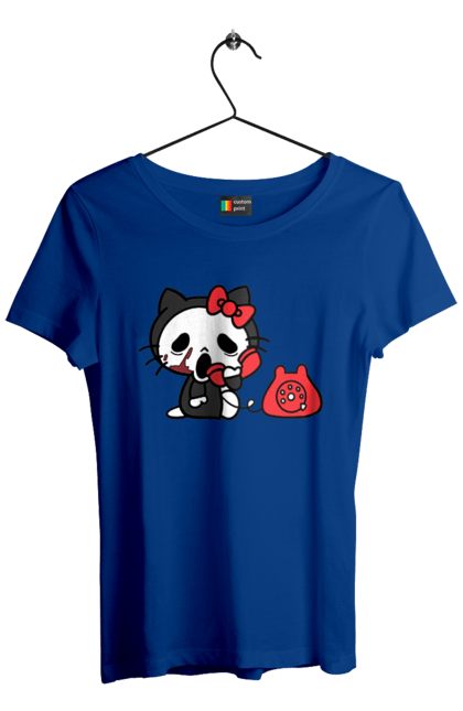 Women's t-shirt with prints Hello Kitty Halloween. Brand, cat, character, halloween, hello kitty, kitten. 2070702