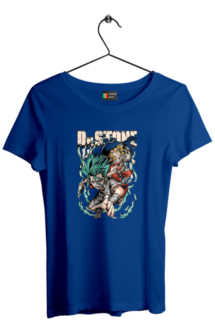 Women's t-shirt with prints Dr. Stone Senku and Ryuusui. Anime, dr. stone, ishigami, manga, ryuusui, ryuusui nanami, senku, senku ishigami. 2070702