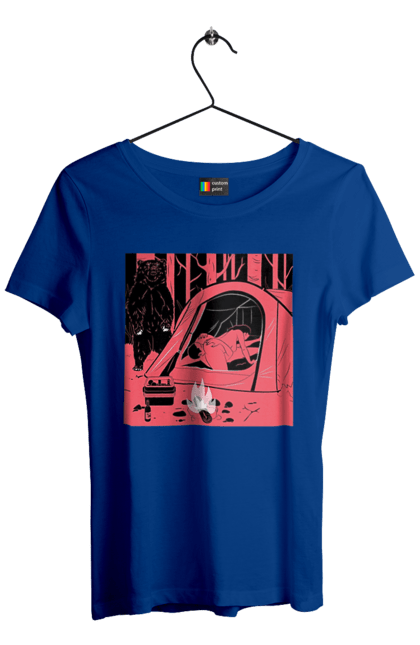 Women`s t-shirt with prints 69 In The Tent. 69, bear, forest, sex, tent. 2070702