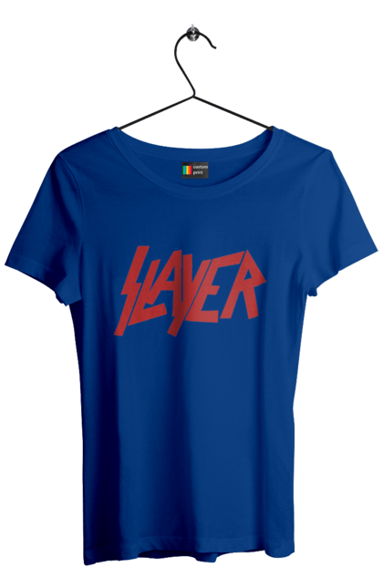 Women's t-shirt with prints Slayer. Groove metal, group, metal band, music, nu metal, scull, slayer, speed metal, thrash metal. 2070702