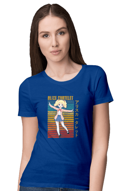 Women's t-shirt with prints Kiniro Mosaic Alice Cartelet. Alice, alice cartelet, anime, gold mosaic, kiniro mosaic, kinmoza, manga. 2070702