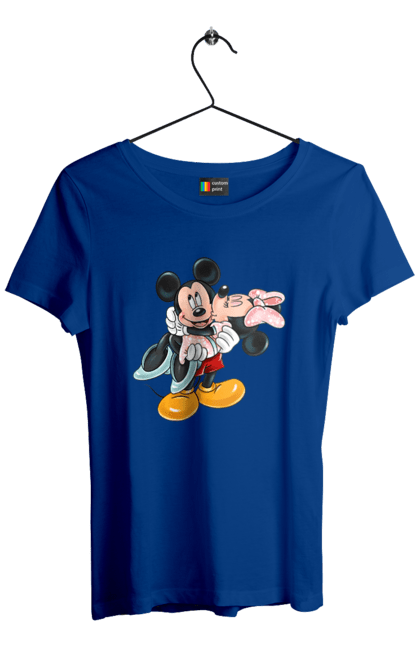 Футболка женская с принтом Микки Маус и Минни Маус. Mickey mouse, minnie mouse, дисней, микки, микки маус, минни маус, мультфильм. 2070702