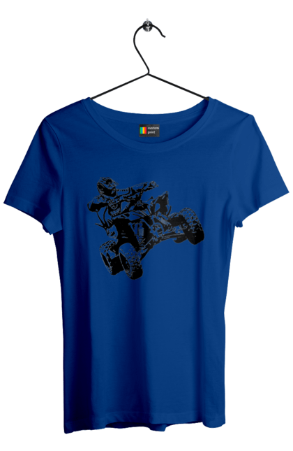 Women`s t-shirt with prints Man On Atv Black. Atv, extreme, race. 2070702