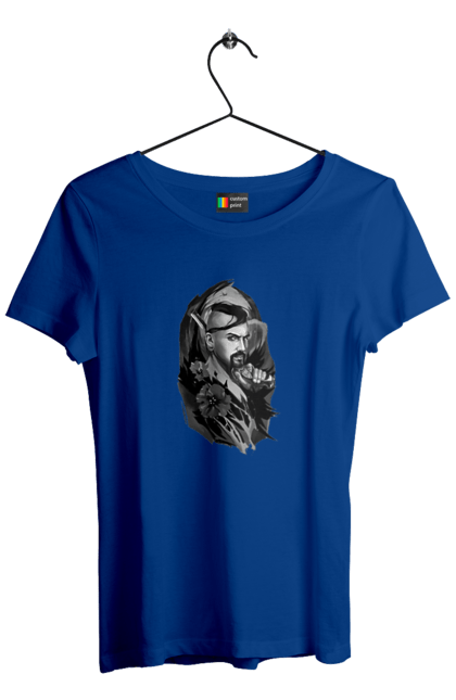 Women`s t-shirt with prints Cossack. Cossack, forelock, good ukrainian, pistol, tickets, vusa. 2070702