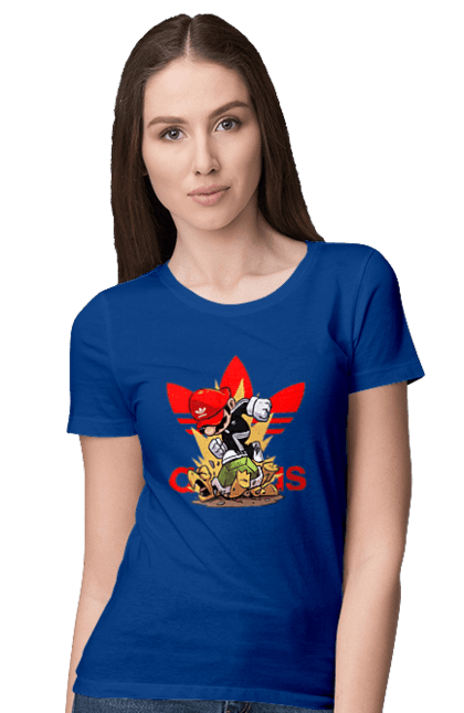 Women's t-shirt with prints Adidas Mario. Adidas, character, game, mario, mario bros, nintendo, super mario bros. 2070702