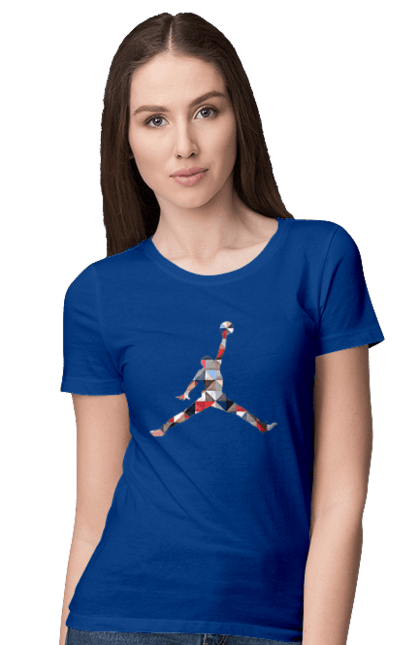 Футболка жіноча з принтом "Джордан колорфул". Баскетбол, джордан, майкл джордан. futbolka.stylus.ua