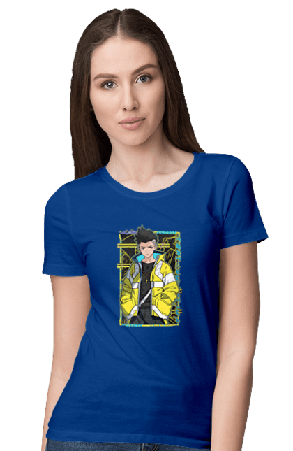 Women`s t-shirt with prints Cyberpunk: Edgerunners David. Anime, cd project, cyberpunk, david, edgerunners, game, netflix, video game. 2070702