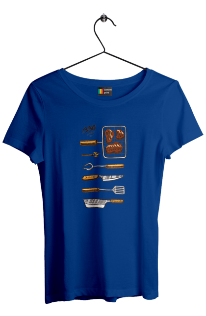 Women`s t-shirt with prints Barbecue Party. B-b-q, fry, meat. 2070702