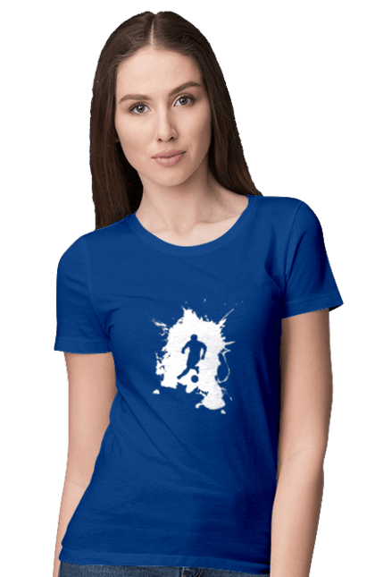 Футболка жіноча з принтом "Футбол у серці". Ворота, гол, збірна, м`яч, перемога, спорт, турнір, україна, футбол, чемпіонат. 2070702