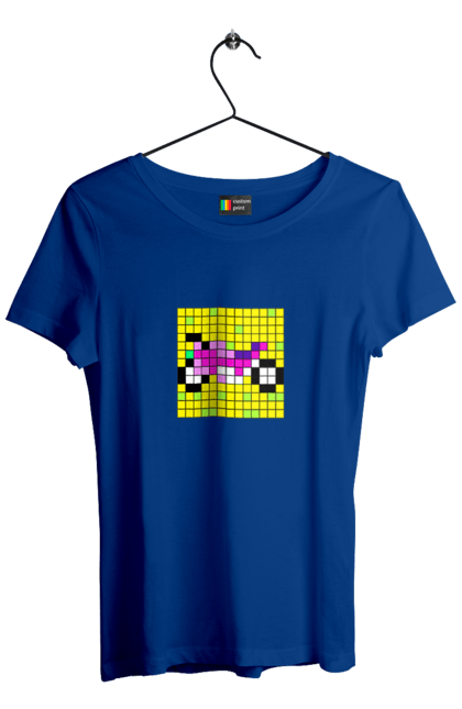 Women`s t-shirt with prints Pixel Bike. Bike, bright, color, motorcycle, pixel. 2070702