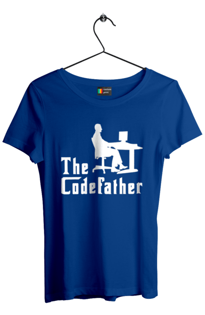 Футболка жіноча з принтом "Батько коду". Айті, айтішник, батько коду, для айтішника, для програміста, подарунок айтішнику, подарунок програмісту, програміст, розробник. CustomPrint.market