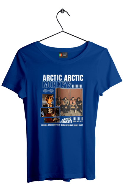 Women's t-shirt with prints Arctic Monkeys. Arctic monkeys, garage rock, group, indie rock, music, post-punk revival, psychedelic rock, rock. 2070702