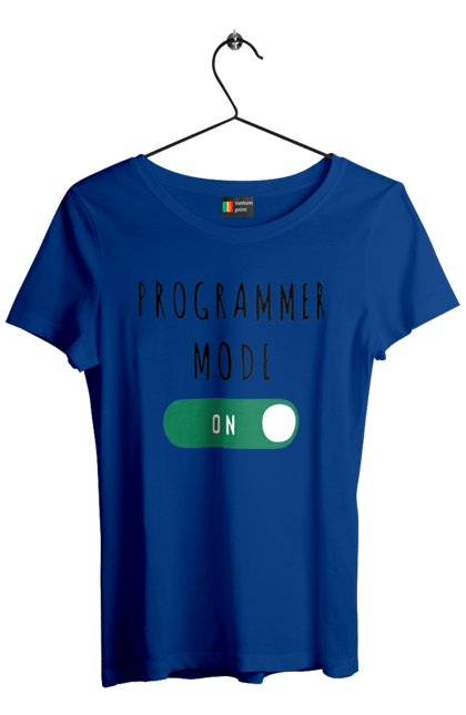 Футболка жіноча з принтом "Режим програміста". Айті, айтішник, для айтішника, для програміста, подарунок айтішнику, подарунок програмісту, програміст, режим програміста, розробник. 2070702