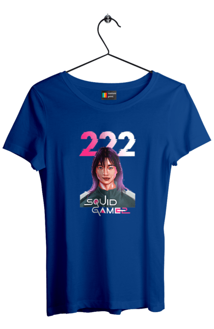 Women`s t-shirt with prints Squid Game Kim Jun hee. 222, kim chun hee, kim jun hee, kim jun-hee, netflix, player 222, squid game, tv series. 2070702