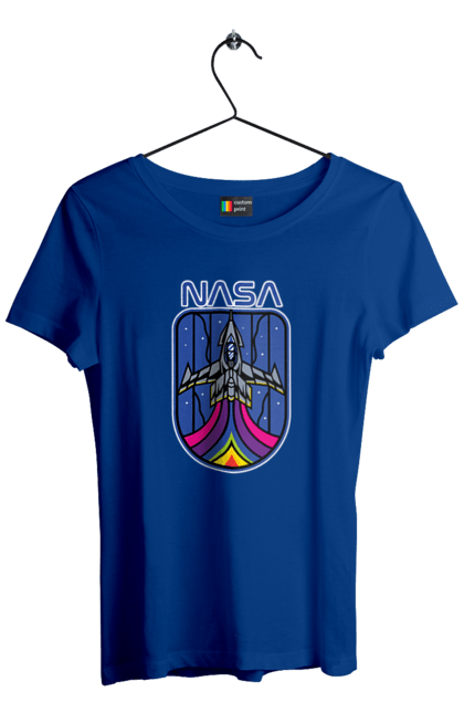 Women's t-shirt with prints NASA. Aeronautics, astronautics, aviation, nasa, research, rocket, science, space, technologies, usa. 2070702