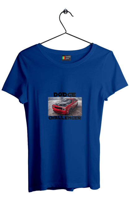 Women`s t-shirt with prints Dodge challenger. An american legend, auto, car, classic car, cult car, dodge challenger, oil car, powerful car. 2070702