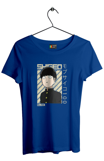 Футболка жіноча з принтом "Mob Psycho 100". Anime, manga, mob psycho 100, shigeo kageyama, аніме, манга, моб, моб-вар ят 100, сігео кагеяма, шіґео каґеяма. 2070702