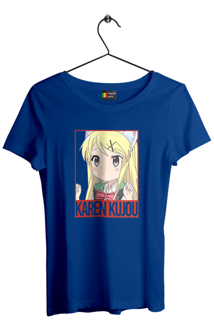 Футболка жіноча з принтом "Золота мозаїка Карен Куджо". Anime, karen kujo, kiniro mosaic, kinmoza, manga, аніме, золота мозаїка, карен, карен куджо, манга. 2070702