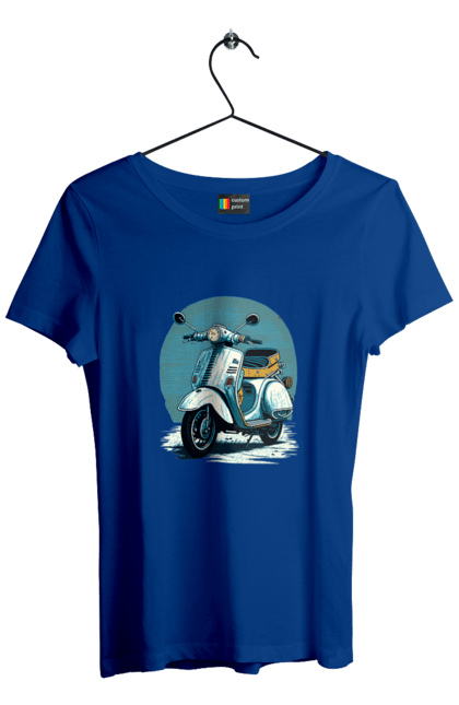 Футболка жіноча з принтом "Мопед". Відпочинок, літо, мопед, скутер, швидкість. 2070702