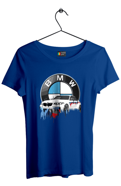 Футболка женская с принтом BMW. Bmv, авто, бмв, бмв фан, фанклуб. 2070702