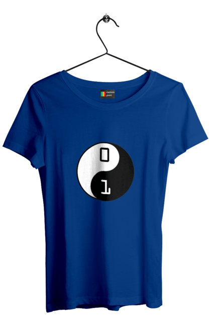 Футболка жіноча з принтом "Інь Янь". Angular, c, css, html, it, javascript, jquery, php, python, react, svelt, vue, айтишник, айті, гумор, код, кодувати, прогер, програміст, програмісти, ти ж, ти ж програміст, тиж програміст. 2070702