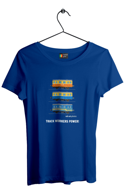 Women`s t-shirt with prints Track Workers Power! Railcar AS1A. As1a, motorcar, rail, railcar, railway, track, track workers, ukrzaliznytsia. 2070702
