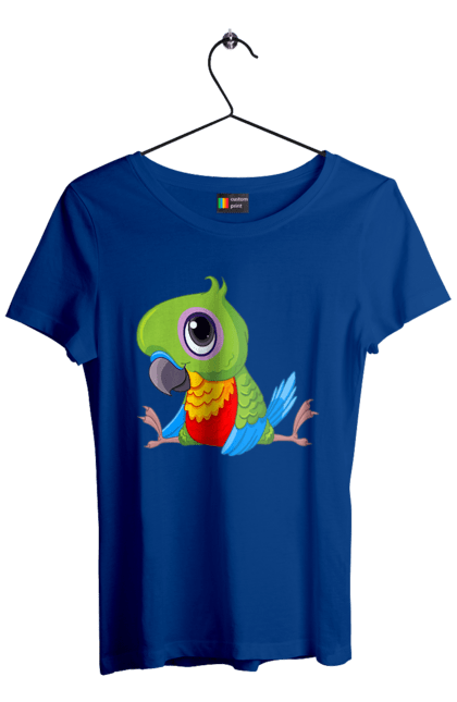Women`s t-shirt with prints Lovebird. Nicely, parrot. 2070702