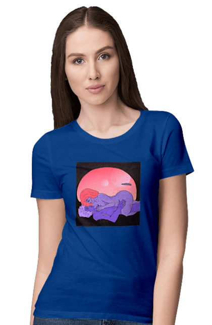 Women`s t-shirt with prints Aliens Girl And Boy. Girl, guy, naked. 2070702