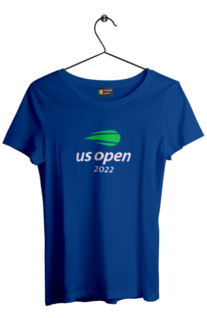 Women`s t-shirt with prints US Open 2022 tennis tournament. American championship, ball, hard, new york, open championship, players, prize fund, racket, tennis, tournament grid. 2070702