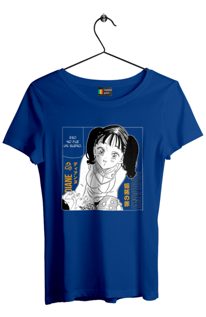 Women's t-shirt with prints Seven Deadly Sins Diane. Adventures, anime, comedy, diana, diane, fantasy, manga, seven deadly sins. 2070702