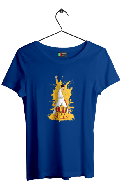 Women's t-shirt with prints Freddie Mercury. Freddie mercury, lettering, music, queen, rock, rock band. 2070702