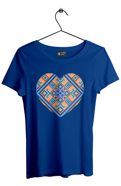 Women`s t-shirt with prints Heart embroidery. Cross stitch, embroidered shirt, embroidery, heart, i love ukraine, symbols of ukraine, traditions of ukraine, ukraine. 2070702