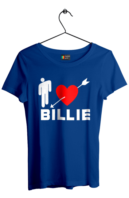 Футболка жіноча з принтом "Біллі Айліш". Біллі айліш, логотип біллі айліш, принт біллі айліш, співачка біллі айліш. 2070702