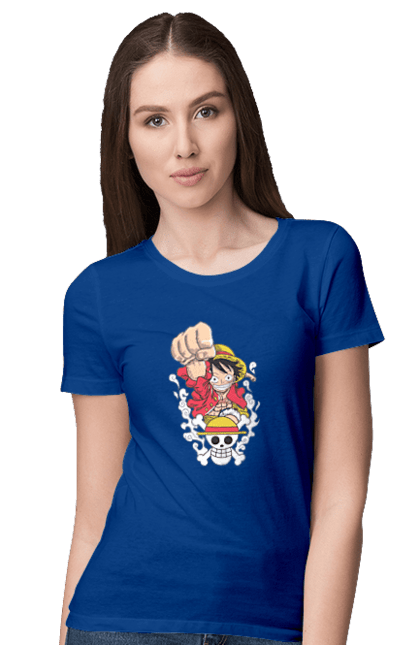 Women's t-shirt with prints One Piece Luffy. Anime, luffy, manga, monkey de luffy, one piece, pirates. 2070702