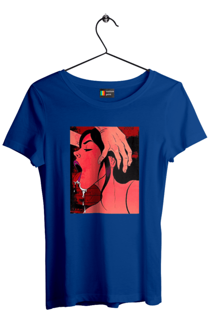 Women`s t-shirt with prints Girl Sucks With Saliva. Sex, suck. 2070702