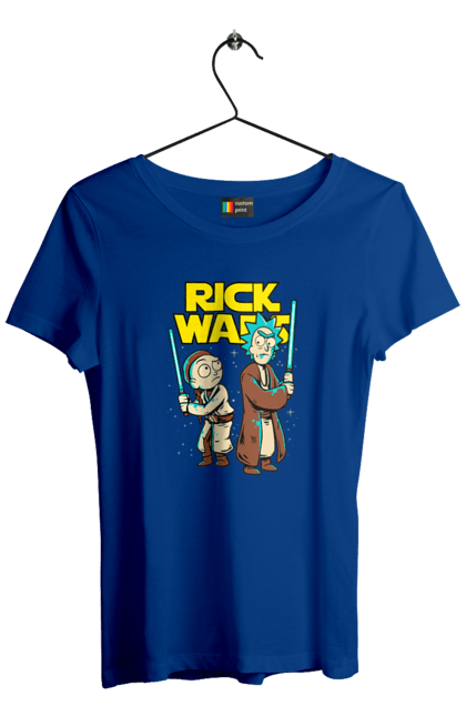 Women's t-shirt with prints Rick and Morty. Adventures, black humor, cartoon, rick, rick and morty, sci-fi, star wars, tragicomedy. 2070702