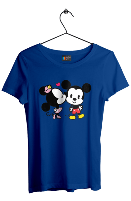 Футболка женская с принтом Микки Маус и Минни Маус. Mickey mouse, minnie mouse, дисней, микки, микки маус, минни маус, мультфильм. 2070702